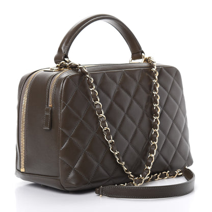 Chanel Lambskin Quilted Medium Trendy CC Bowling Bag Dark Khaki 3 of 12
