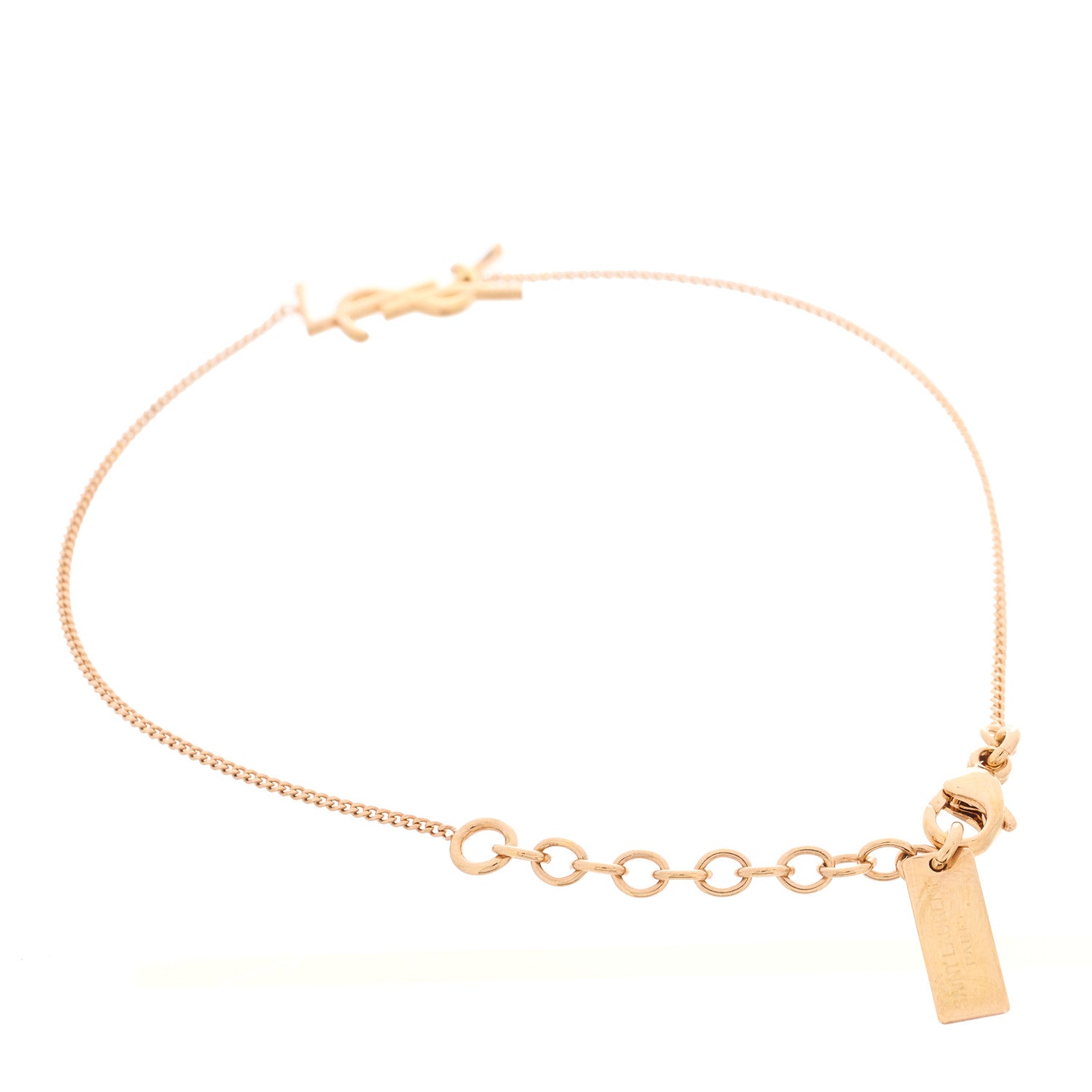 Saint Laurent Brass Monogram Charm Bracelet 2 of 4