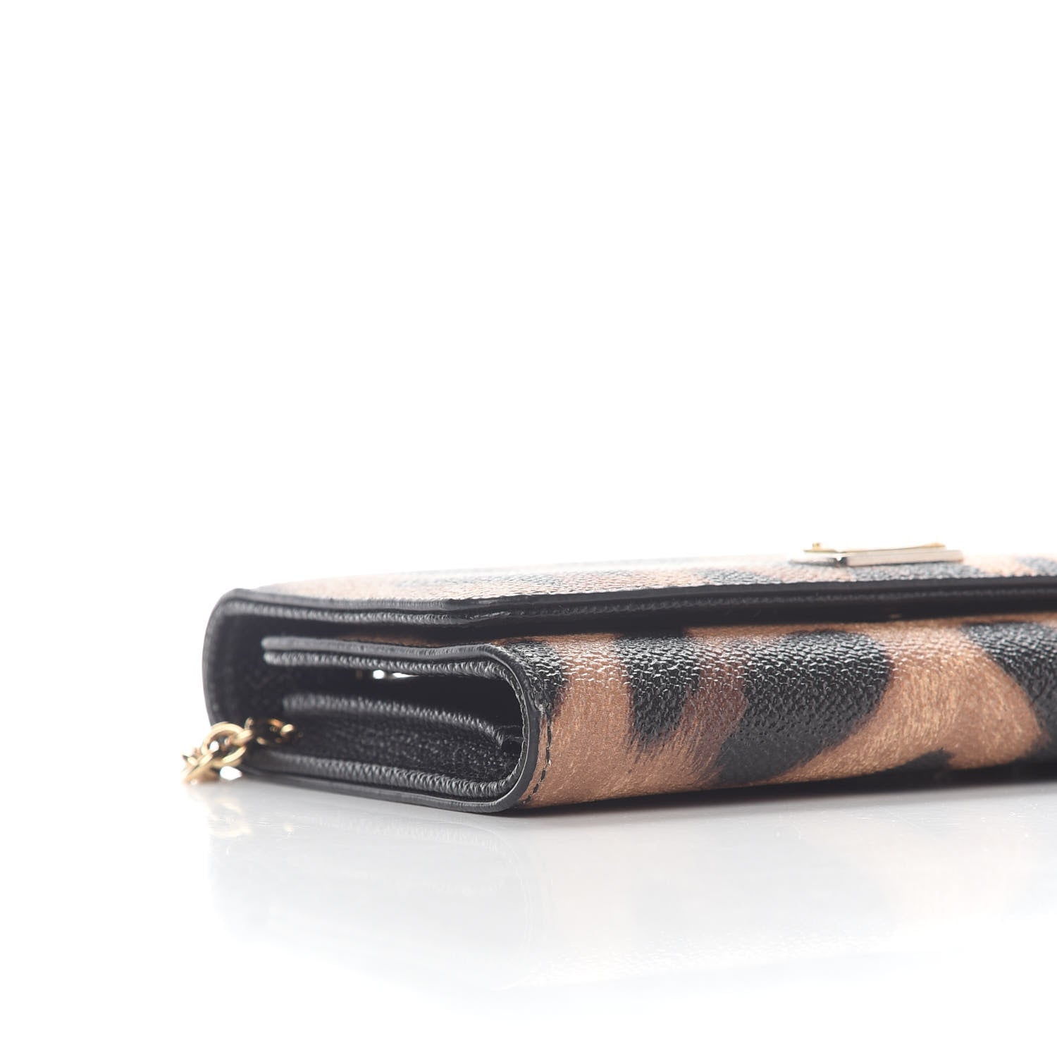 Dolce & Gabbana Dauphine Leopard Print Wallet On Chain Brown Black 6 of 7