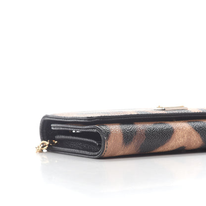 Dolce & Gabbana Dauphine Leopard Print Wallet On Chain Brown Black 6 of 7