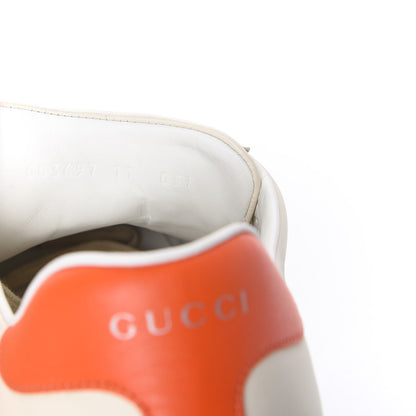 Gucci X DISNEY Miro Soft Calfskin Mickey Mouse Print Mens Ace Sneakers 11 Ivory Deep Orange 9 of 14
