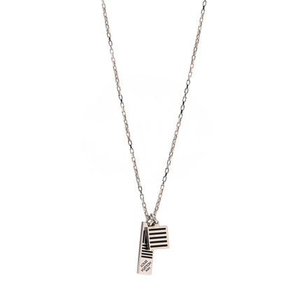 Louis Vuitton Collier Damier Colors Pendant Necklace Silver Black 1 of 6