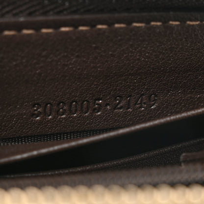 Gucci Monogram Margaux Calfskin Lovely Zip Around Wallet Beige Ebony Cocoa 7 of 9