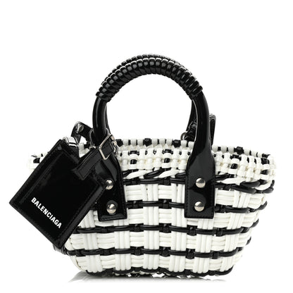 Balenciaga Faux Calfskin XXS Bistro Basket Black White 1 of 9