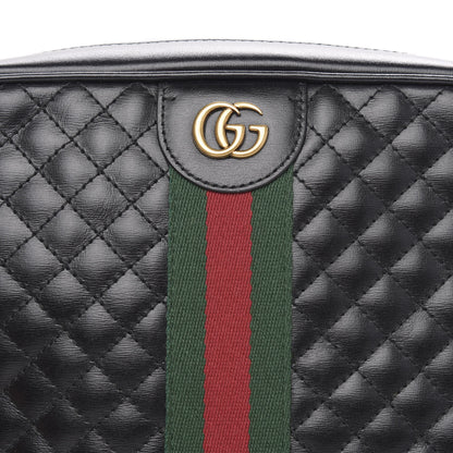 Gucci Calfskin Web Trapuntata Small GG Shoulder Bag Black 8 of 10