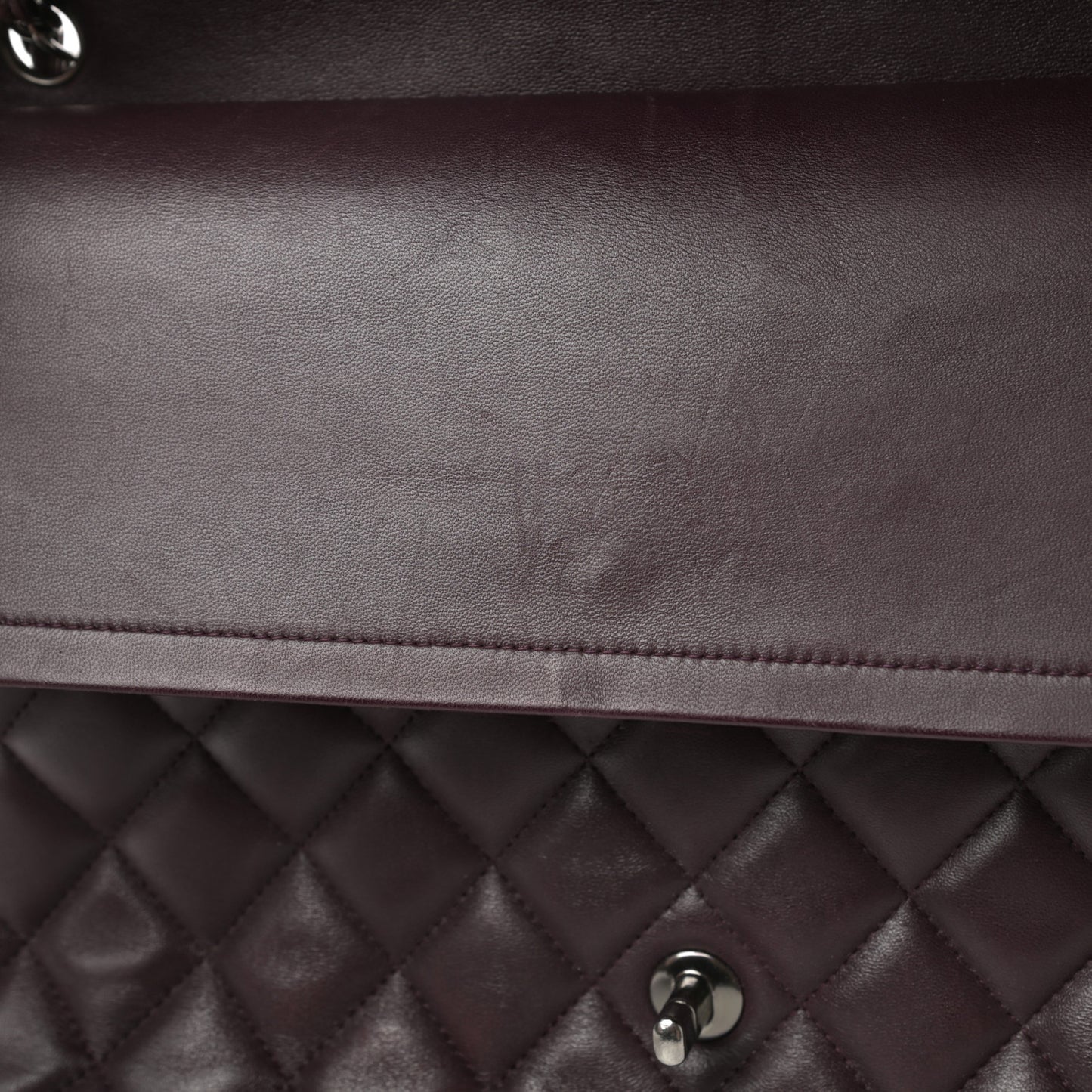 Lambskin Quilted Maxi Double Flap Purple