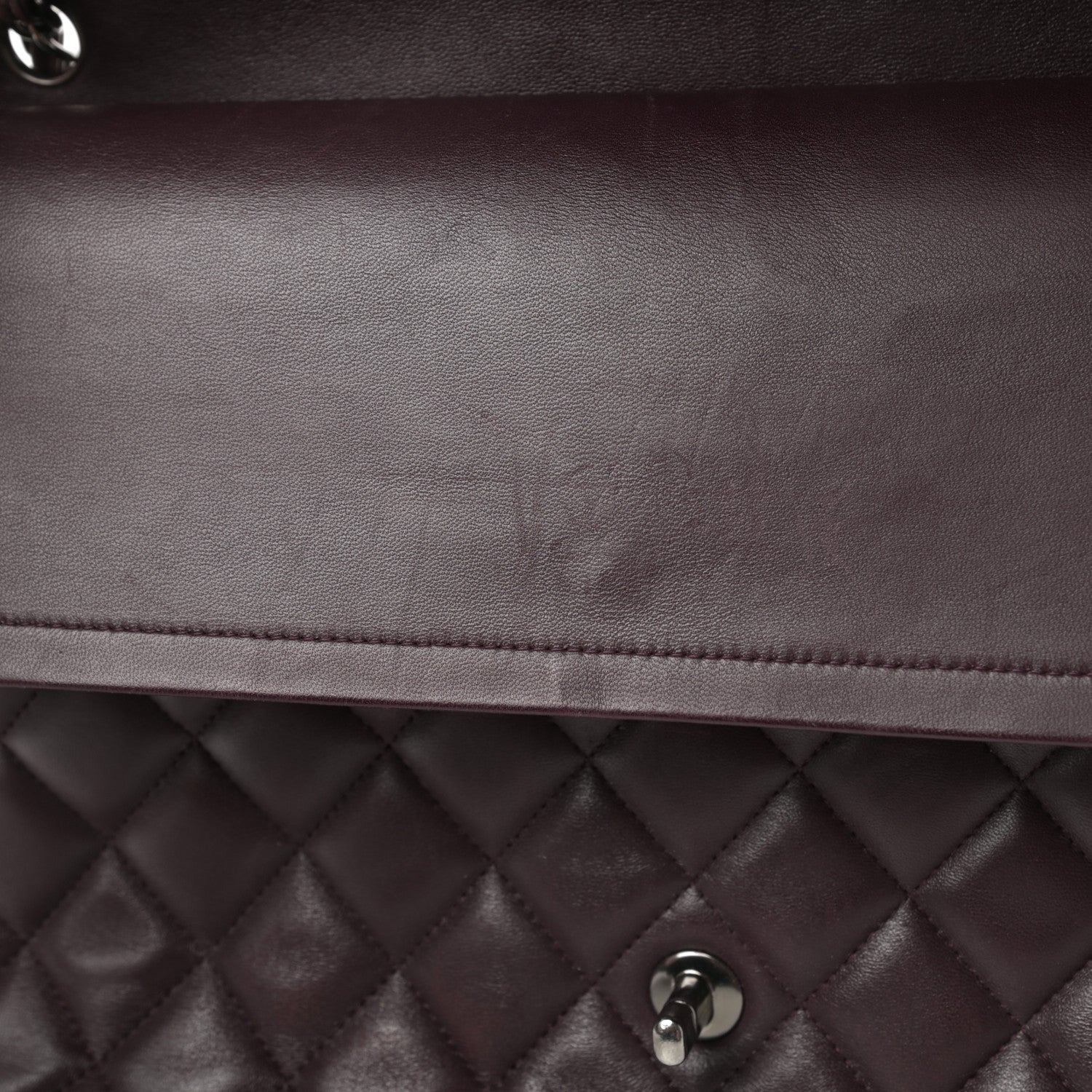 Chanel Lambskin Quilted Maxi Double Flap Purple 16 of 21