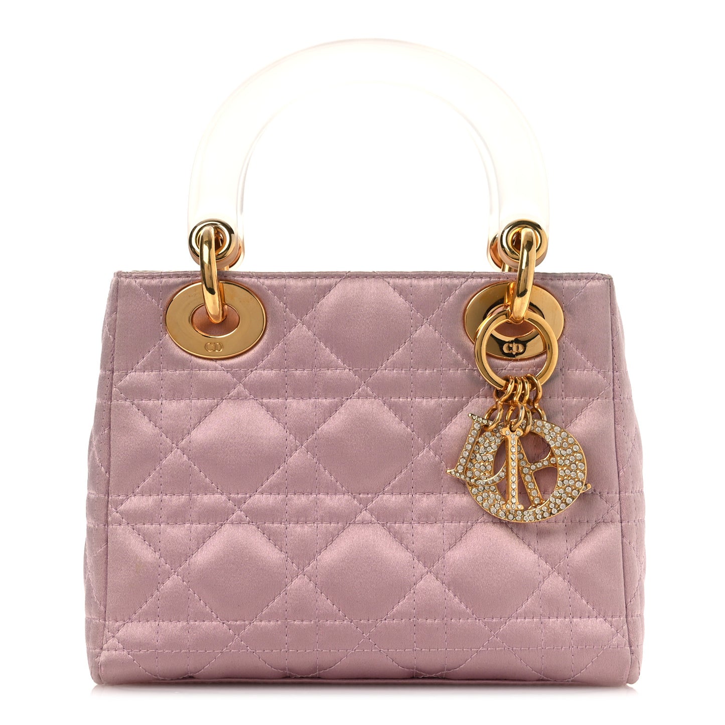 Satin Swarovski Crystal Acrylic PVC Cannage Mini Lady Dior Pink