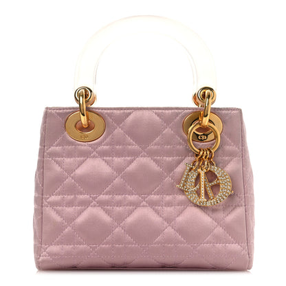 Christian Dior Satin Swarovski Crystal Acrylic PVC Cannage Mini Lady Dior Pink 1 of 15