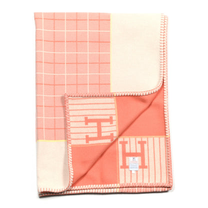 Hermes Wool Cashmere Avalon Cabriole Blanket Melon 4 of 6