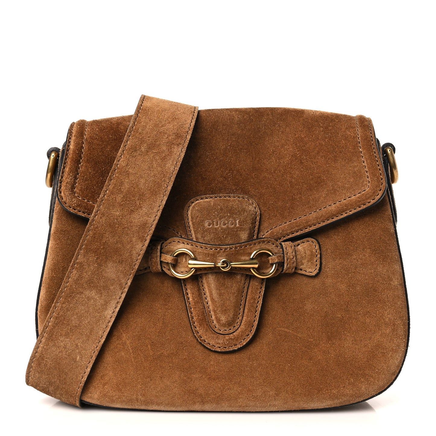 Suede Medium Lady Web Shoulder Bag New Marron