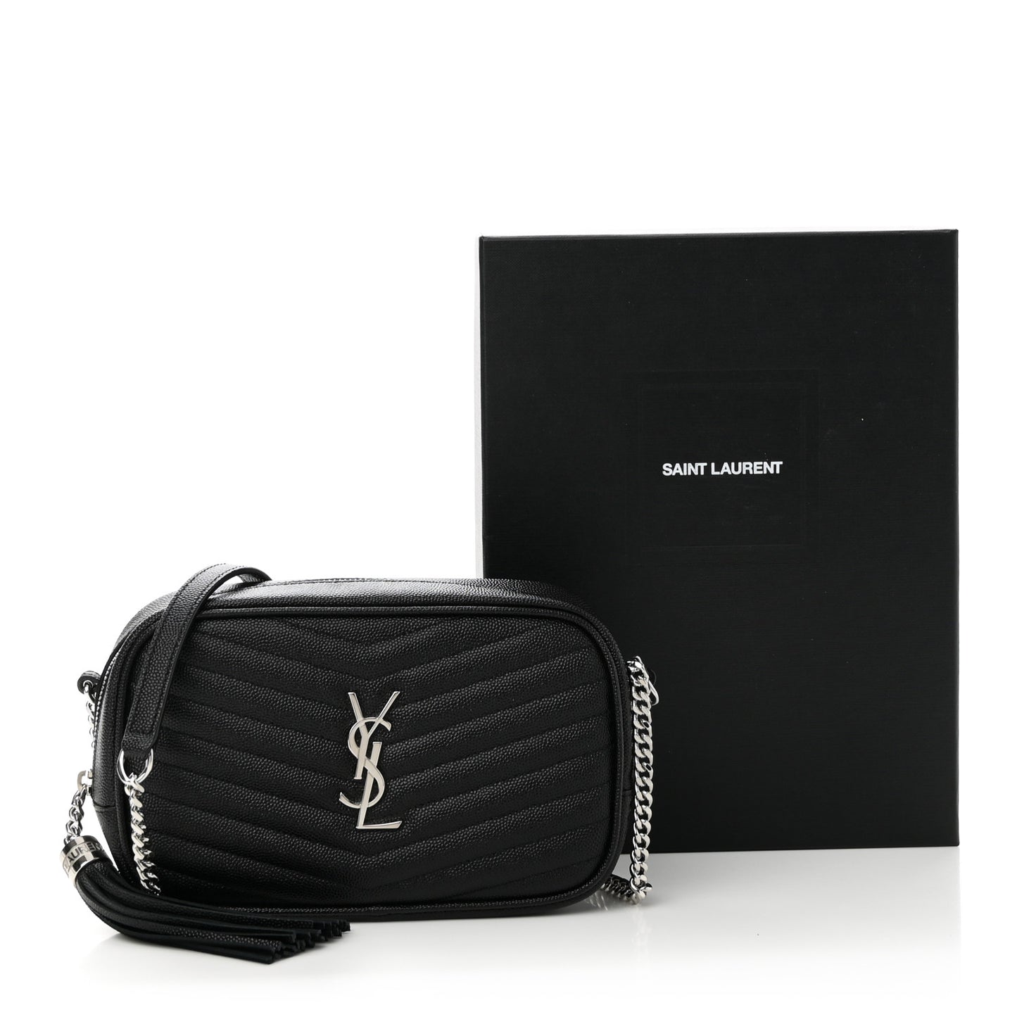 Grain De Poudre Matelasse Monogram Mini Lou Camera Bag Black
