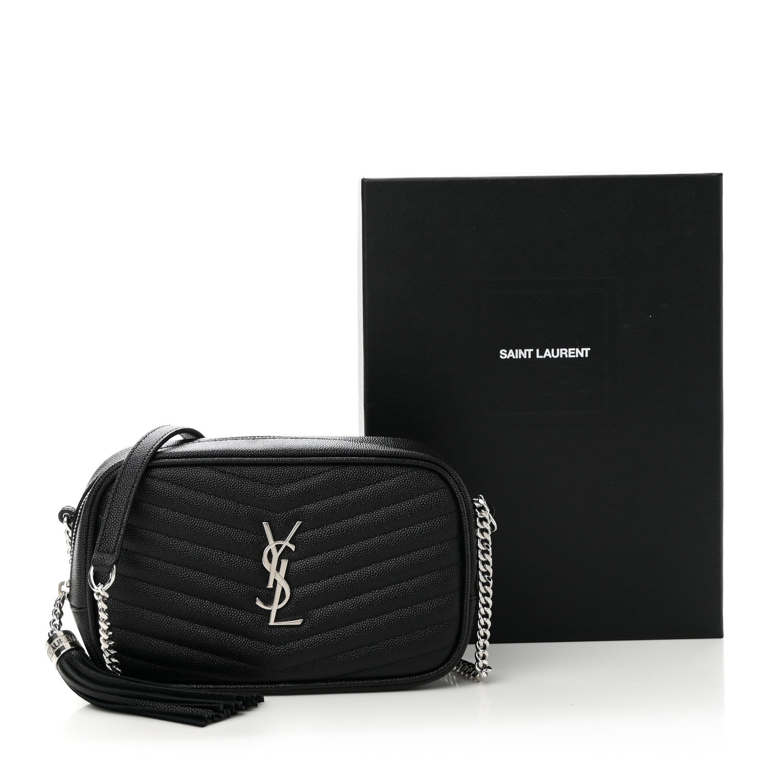 Saint Laurent Grain De Poudre Matelasse Monogram Mini Lou Camera Bag Black 11 of 11