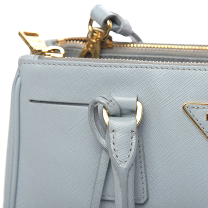 Prada Saffiano Galleria Mini Double Zip Tote Aviazione 9 of 15