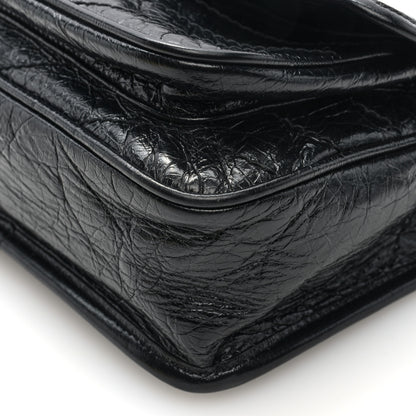 Saint Laurent Crinkled Calfskin Matelasse Monogram Baby Niki Chain Satchel Black 9 of 9
