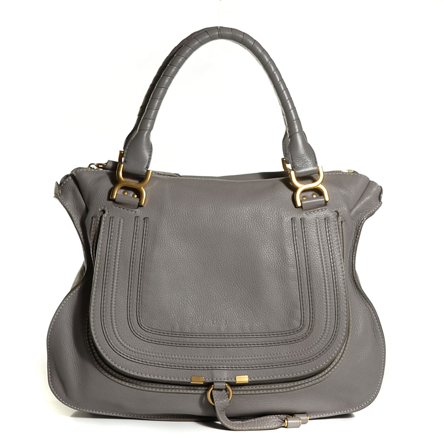 Chloe Calfskin Large Marcie Satchel Cashmere Grey 1 of 9