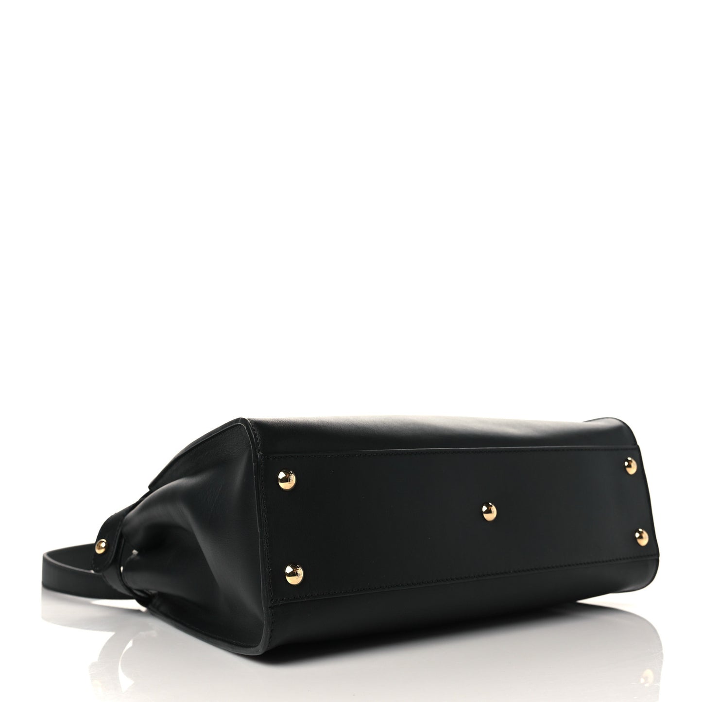 Vitello Seta Shiny Nappa Medium Peekaboo Iconic Satchel Black