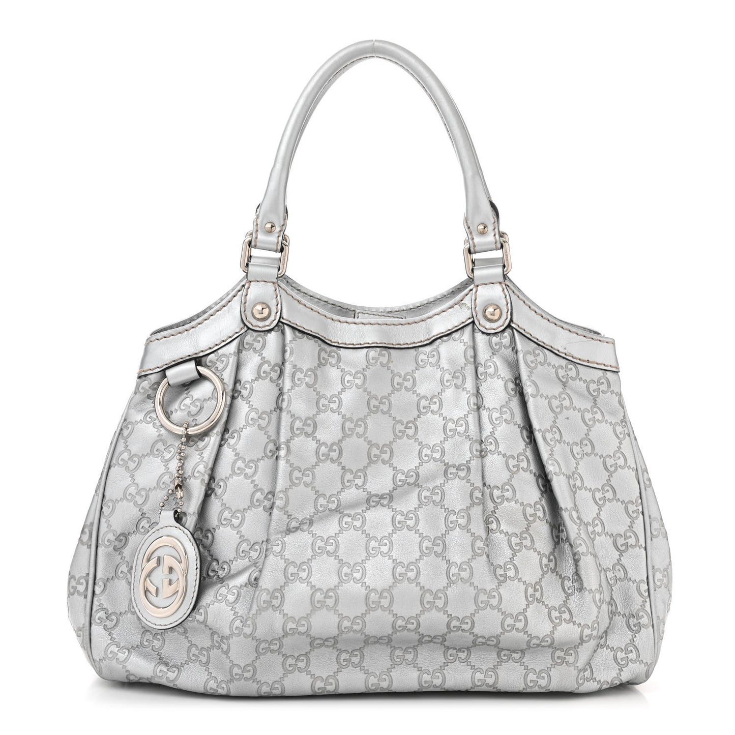 Guccissima Medium Sukey Tote Silver