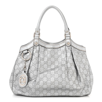 Gucci Guccissima Medium Sukey Tote Silver 1 of 12