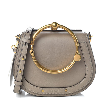 Chloe Calfskin Suede Small Nile Bracelet Bag Motty Grey 1 of 9