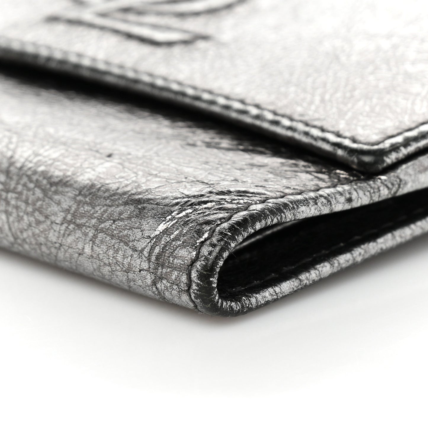 Metallic Goatskin Belle de Jour French Wallet Silver