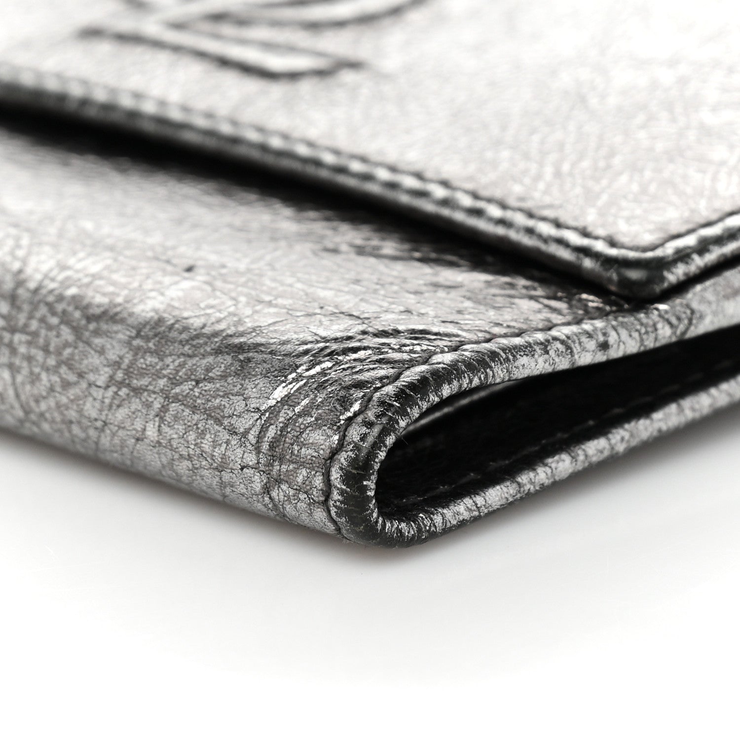 Saint Laurent Metallic Goatskin Belle de Jour French Wallet Silver 7 of 10