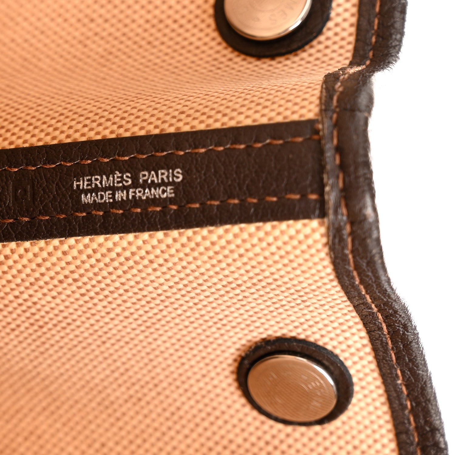 Hermes Buffle Skipper Toile Garden Party 36 MM Tote Marron Fonce 6 of 12