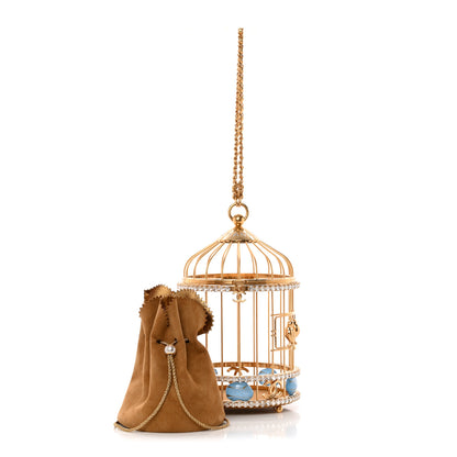 Chanel Metal Crystal Enamel CC Love Bird Cage Minaudiere Clutch Gold Multicolor 2 of 11