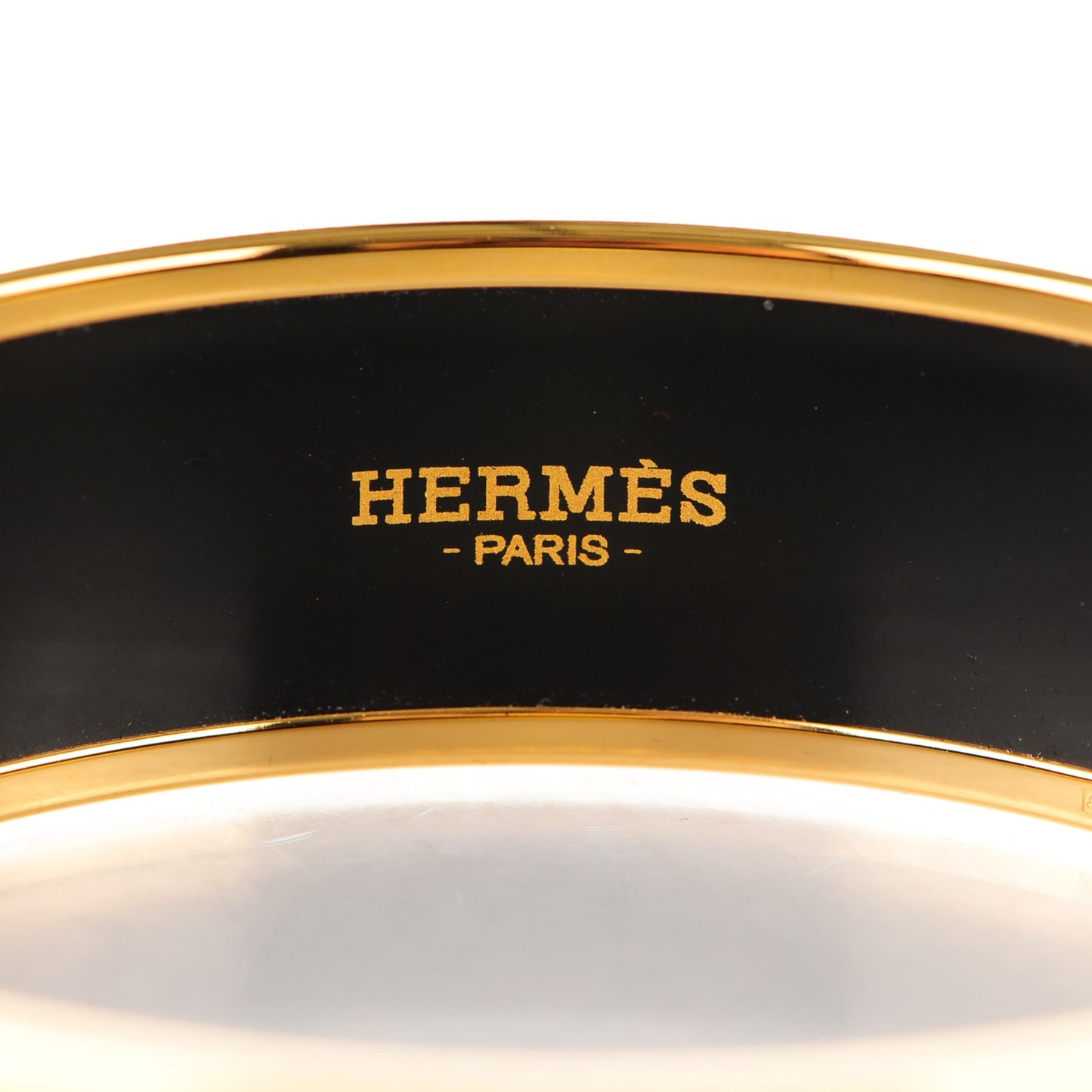 Enamel Printed Wide Caleche Bracelet 65 Black