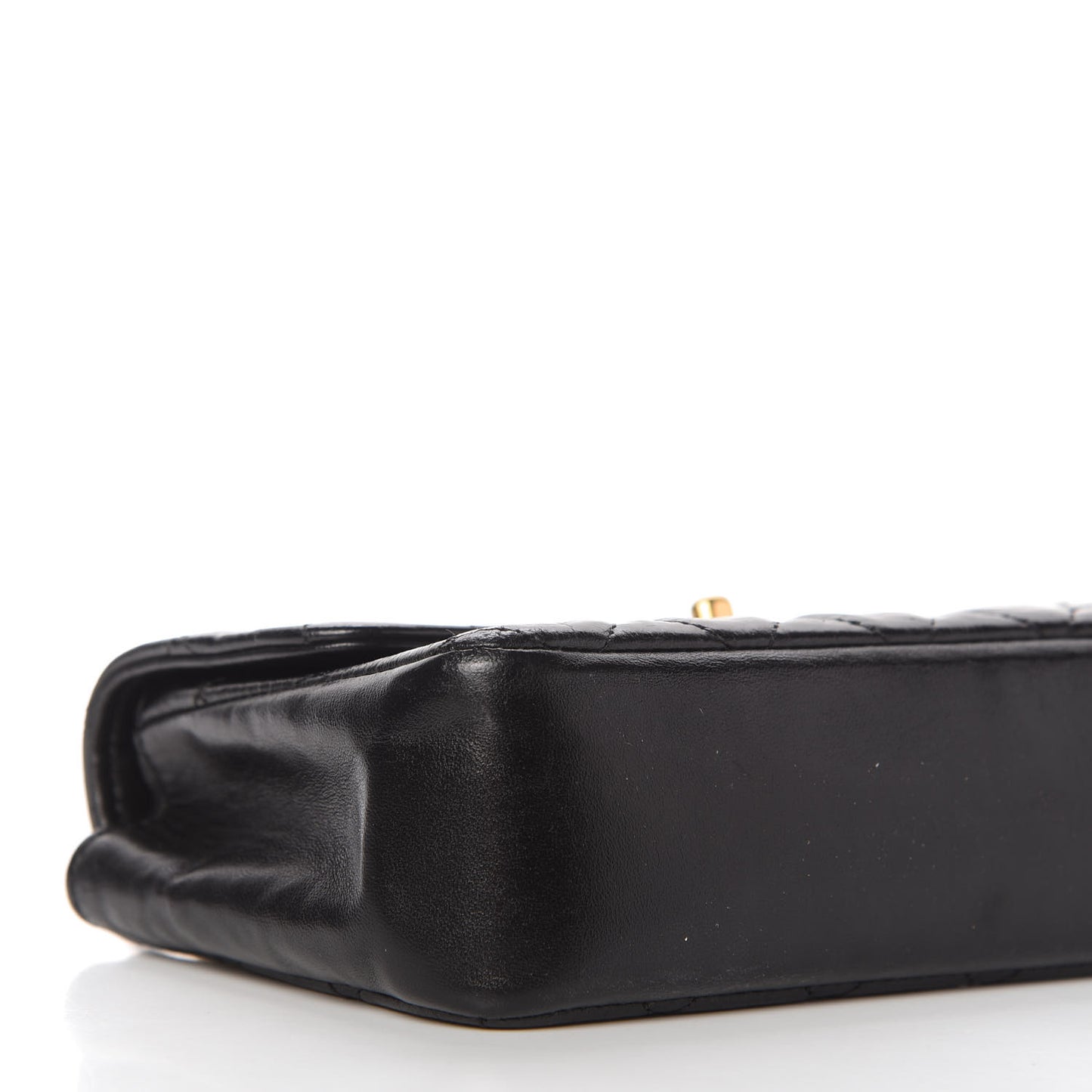 Lambskin Quilted Mini Rectangular Flap Bag Black