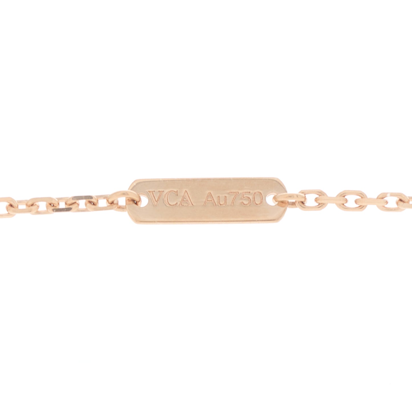 18K Rose Gold Diamond Silver Obsidian Vintage Alhambra Pendant Necklace