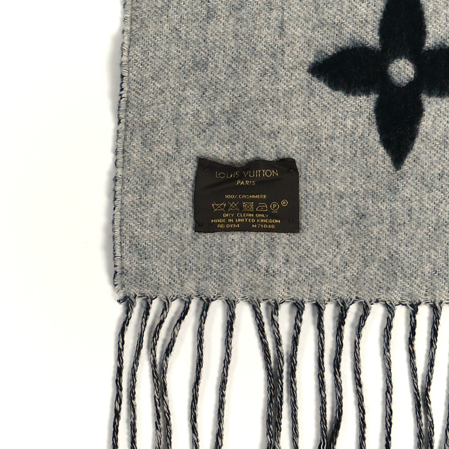 Cashmere Monogram Reykjavik Scarf Black