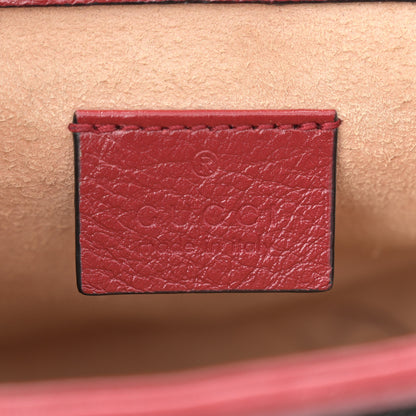 Gucci Vintage Effect Calfskin Matelasse Diagonal Mini Torchon GG Marmont Top Handle Shoulder Bag Black Romantic Cherry 6 of 11