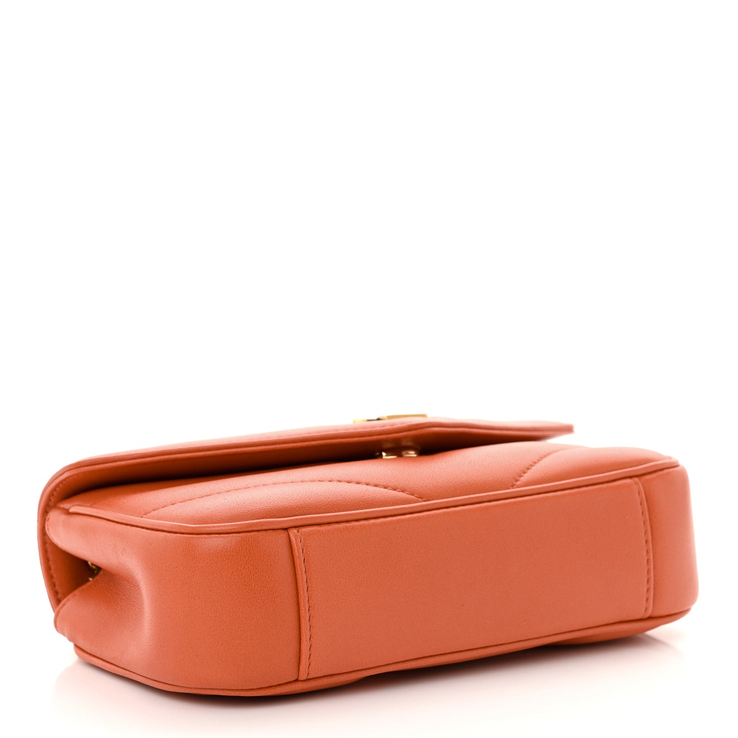 Lambskin Chevron Quilted Mini Loulou Bag Celosia Orange