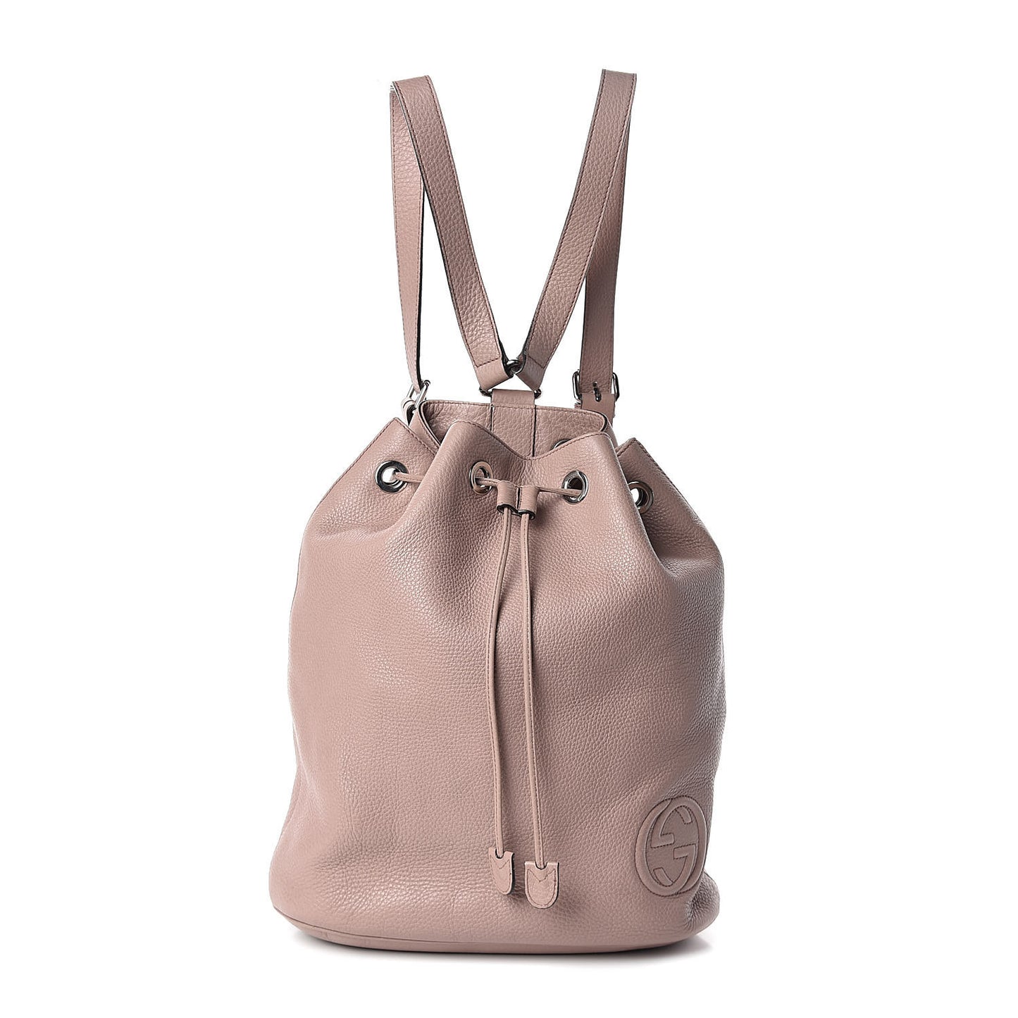 Pebbled Calfskin Small Soho Drawstring Backpack Pink