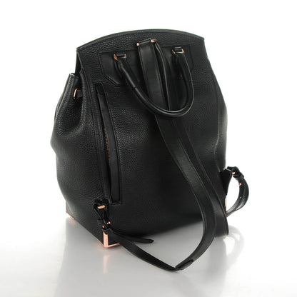 Alexander Wang Pebbled Calfskin Prisma Skeletal Backpack Black Rose Gold Hardware 3 of 7
