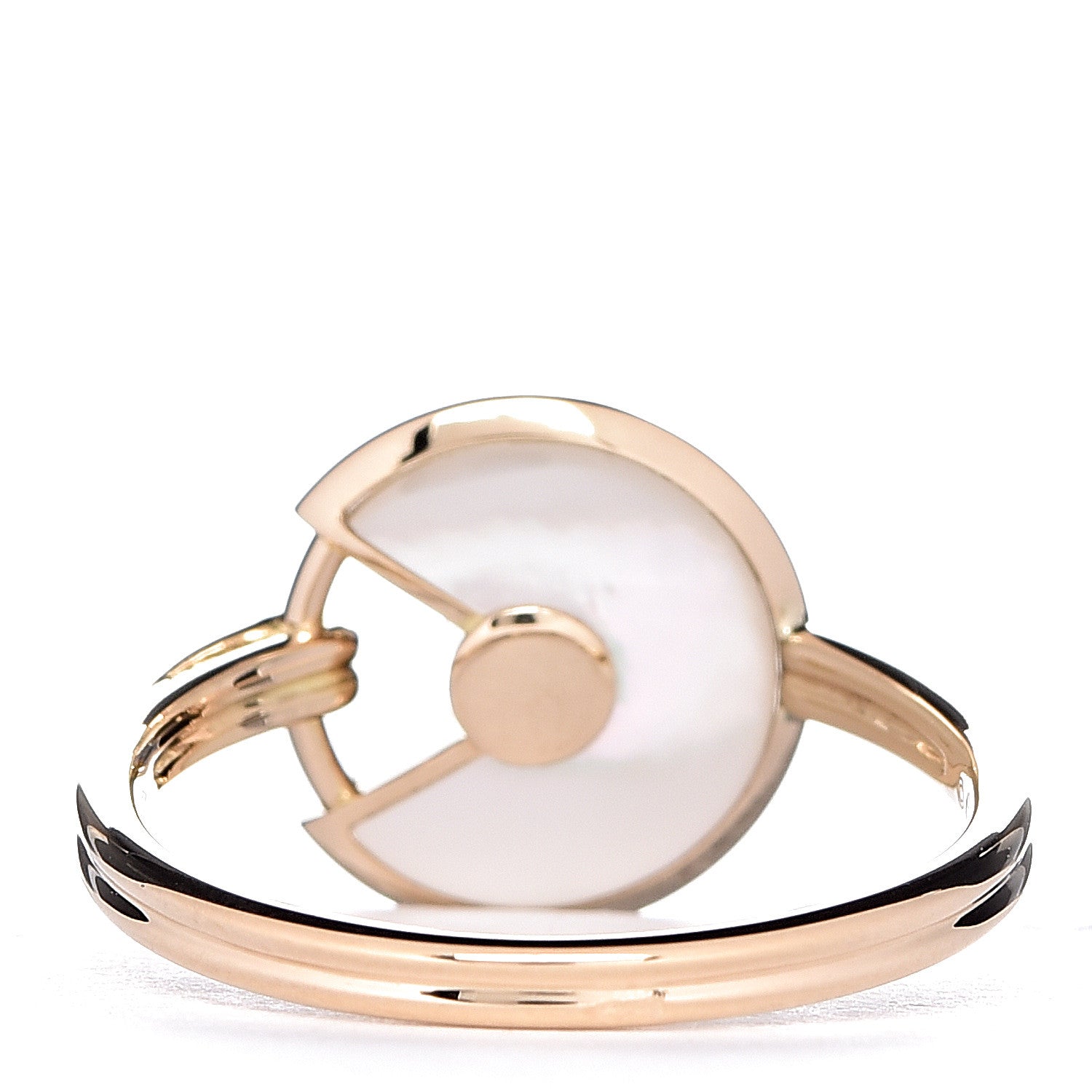 Cartier 18K Yellow Gold Diamond Mother of Pearl Amulette de Ring 54 6.75 4 of 7