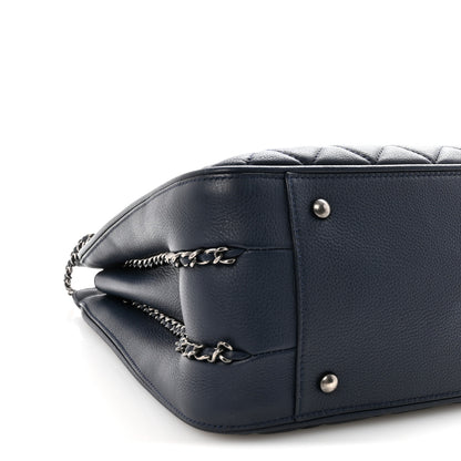 Chanel Calfskin Quilted Frame In Chain Tote Navy 8 of 9