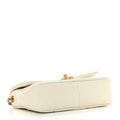 Chanel Shiny Caviar Quilted Small Chain Melody Flap White 4 of 9