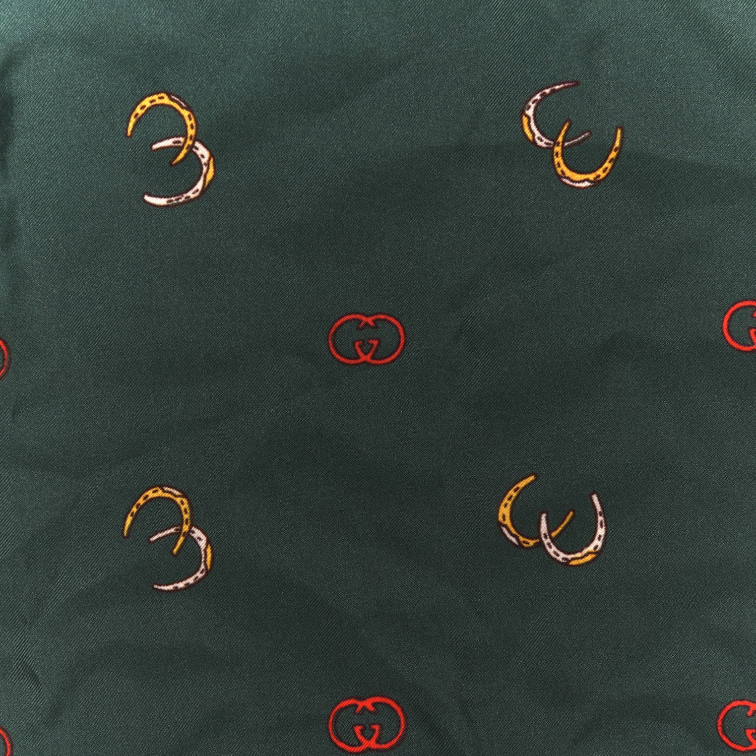 Gucci Silk Twill Poket Logos Pocket Square Green 3 of 4