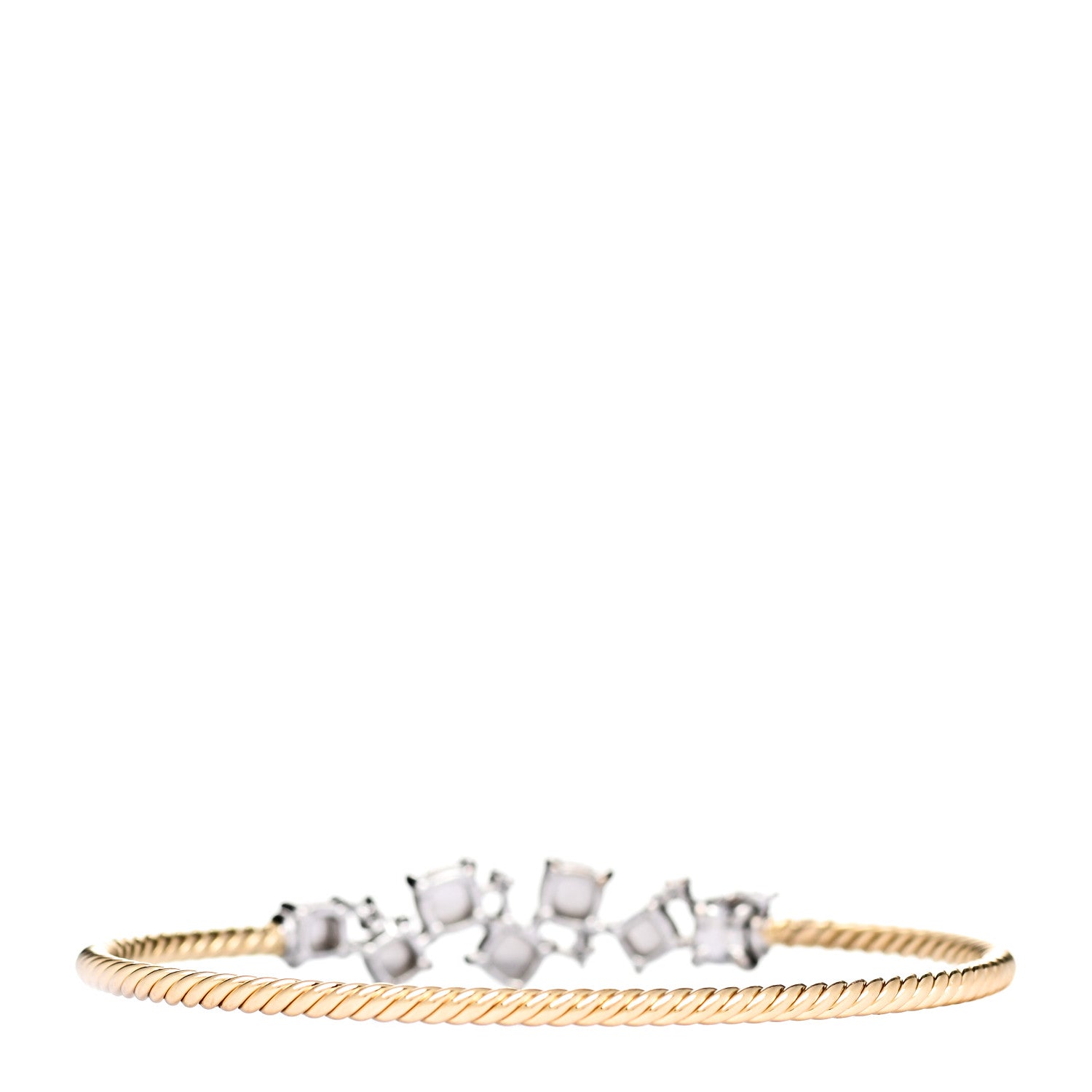 David Yurman 18K Yellow White Gold Diamond Precious Chatelaine Bracelet 2 of 3