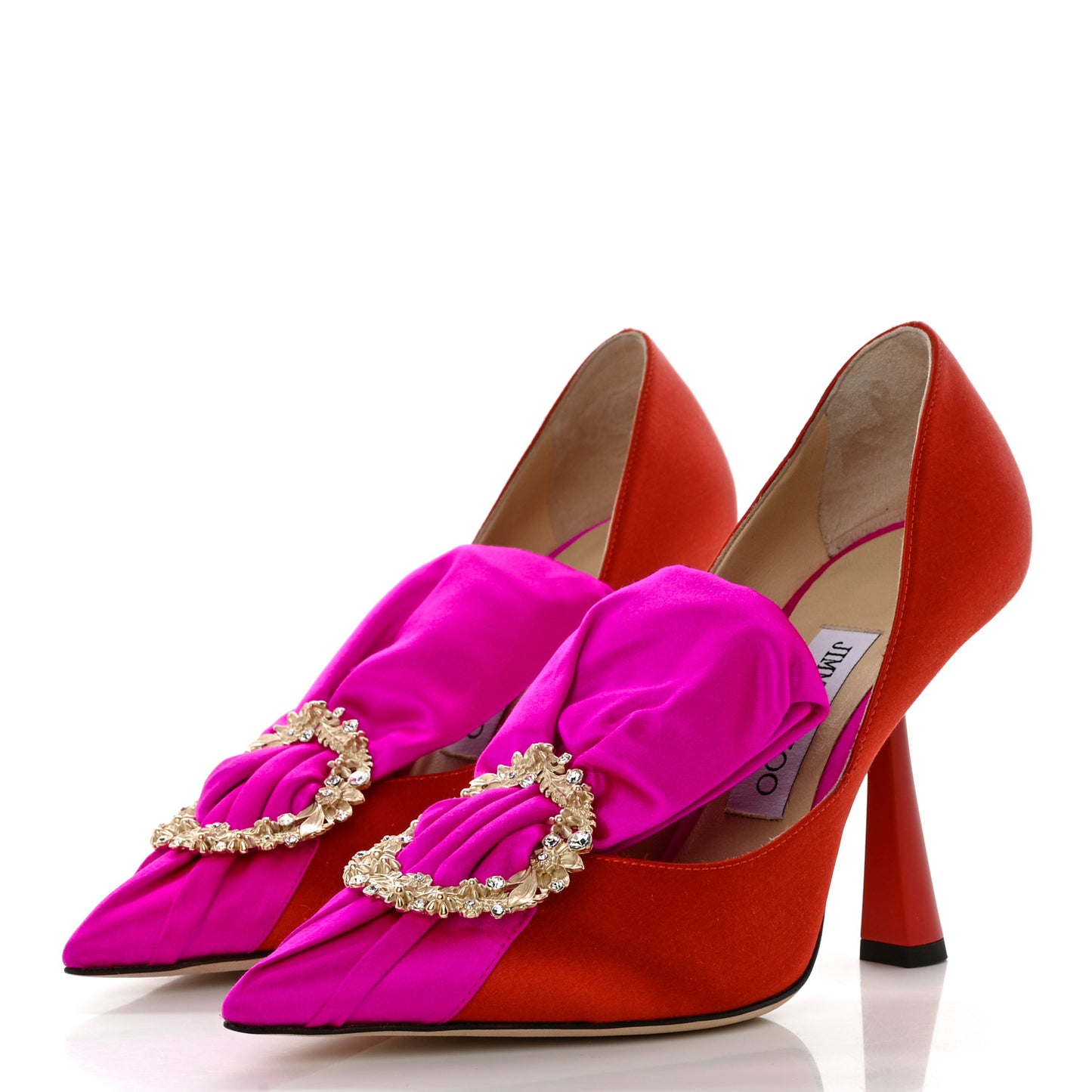 Satin Embellished Lyz 100 Pumps 37 Fuchsia
