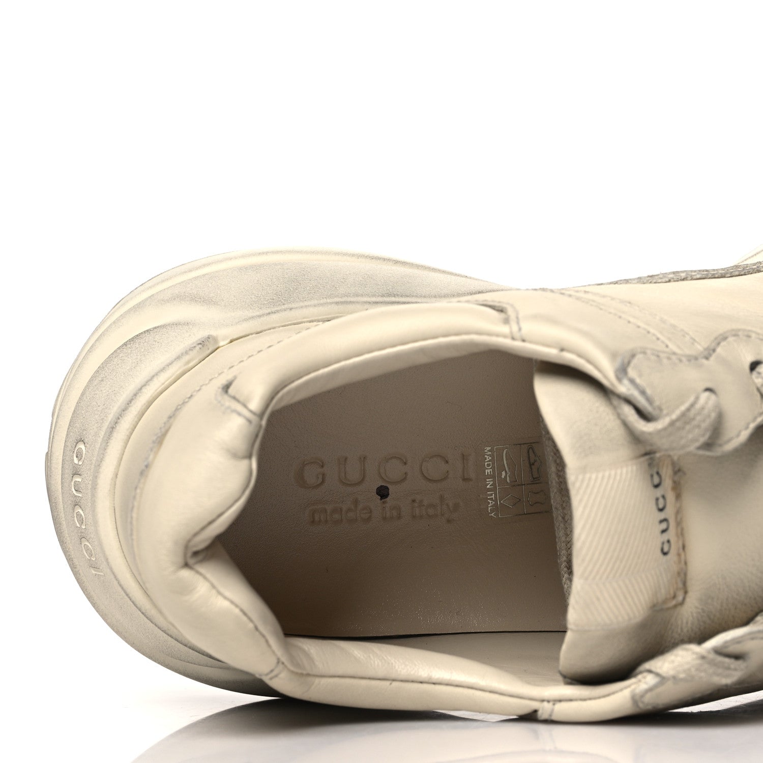 Gucci Soft Calfskin Mens Rhyton Sneakers 9 Ivory 8 of 10