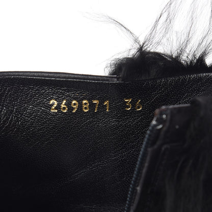 Gucci Alpaca Fur Lambskin Alyona Platform Ankle Boots 36 Black 10 of 15