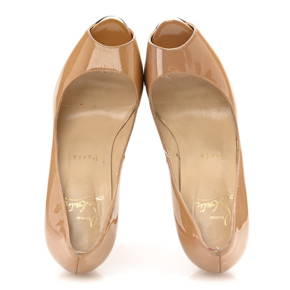 Christian Louboutin Patent New Very Prive 120 Pumps 36 Nude 2 of 9