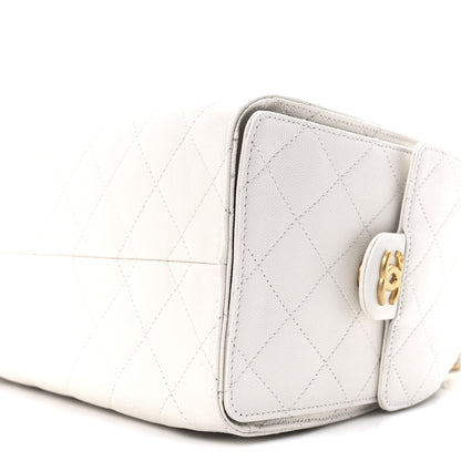 Chanel Caviar Quilted Small Chanel 25 Handbag White 10 of 10