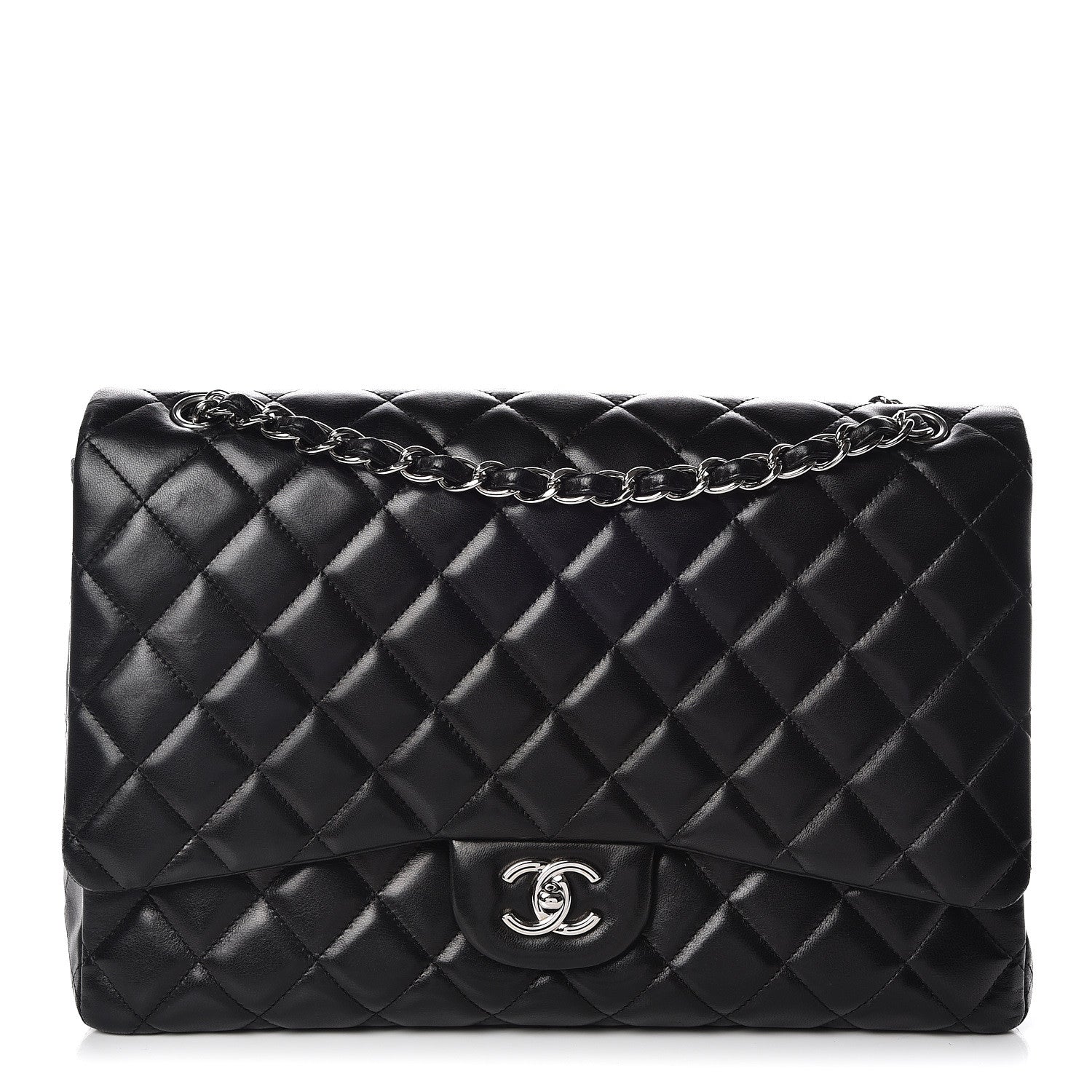 Chanel Lambskin Quilted Maxi Single Flap Black 1 of 10