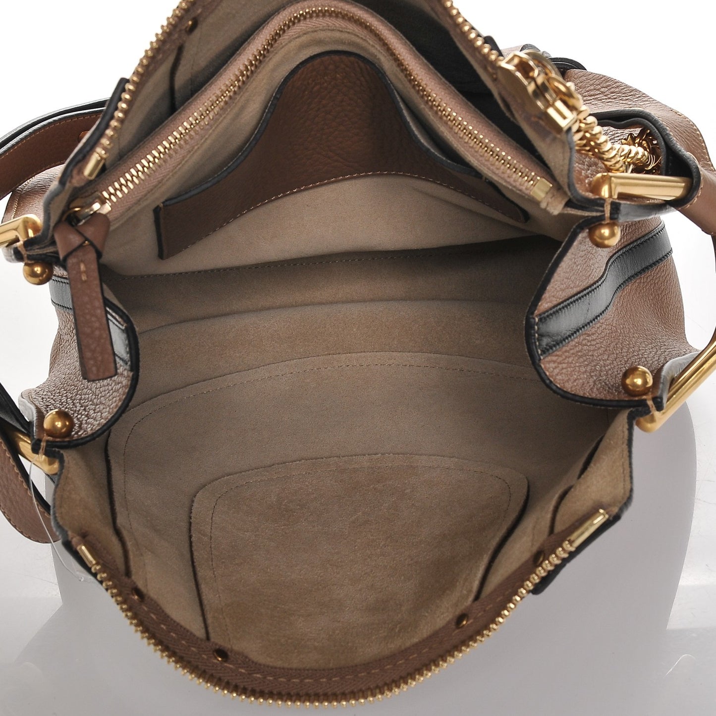 Grained Calfskin Small Hayley Hobo Nut