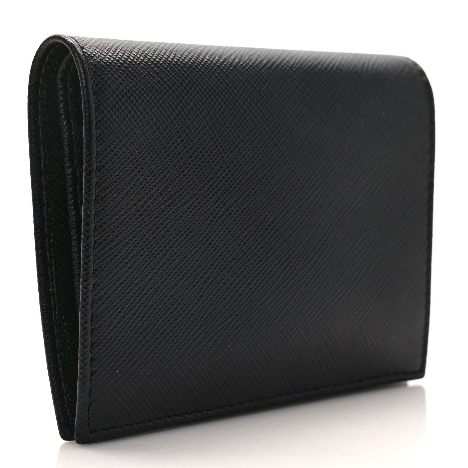 Prada Saffiano Metal Bi-Fold Wallet Black 3 of 9