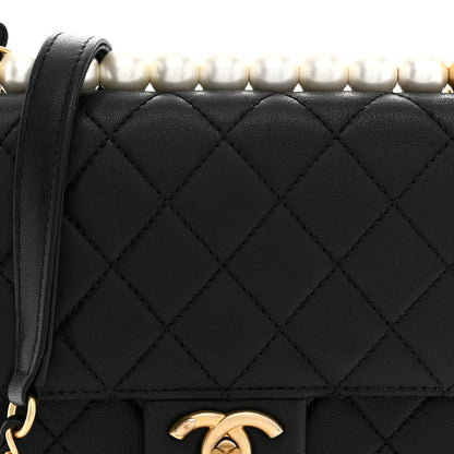 Chanel Goatskin Quilted Chic Pearls Flap Black 8 of 12
